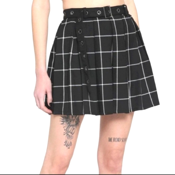 Hot Topic Skirts Hot Topic Black And White Plaid School Girl